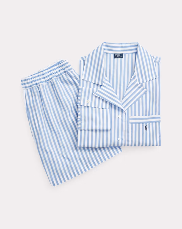 Crop Top & Boxer Poplin Pyjama Set