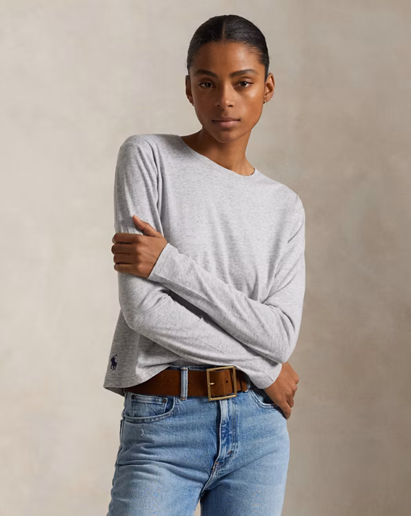 Shrunken Fit Jersey Long-Sleeve Tee