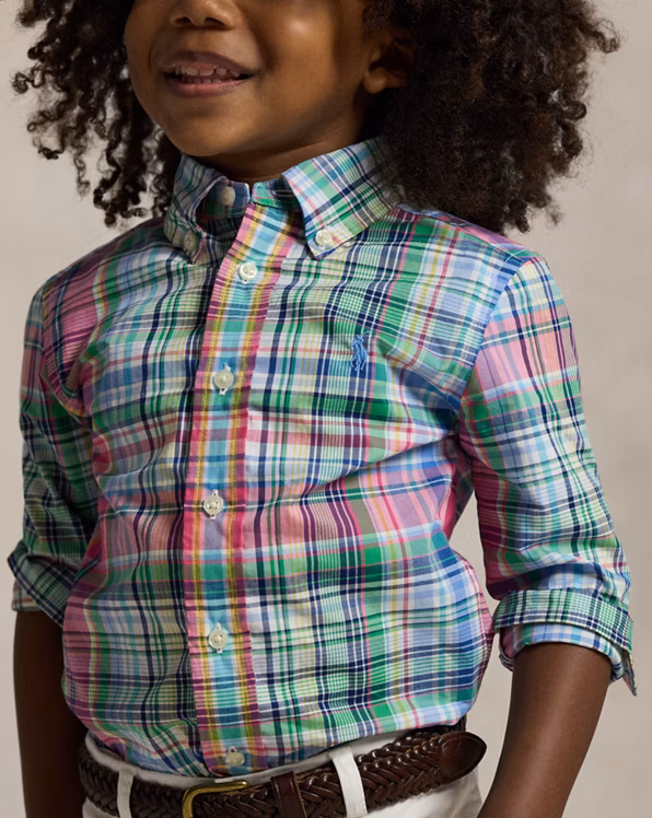 Plaid Cotton Poplin Shirt