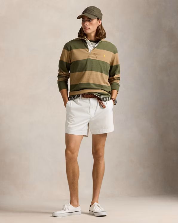 Classic Fit Khaki-Collar Rugby Shirt