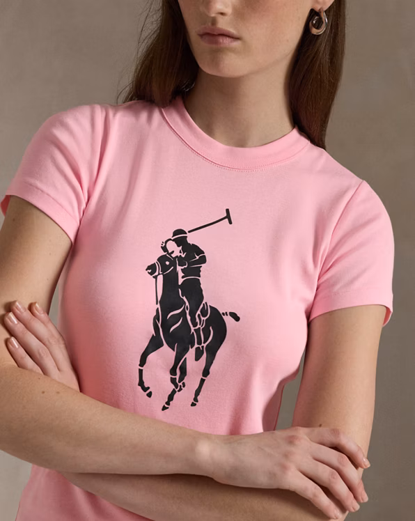 Pink Pony Cotton Rib-knit Tee