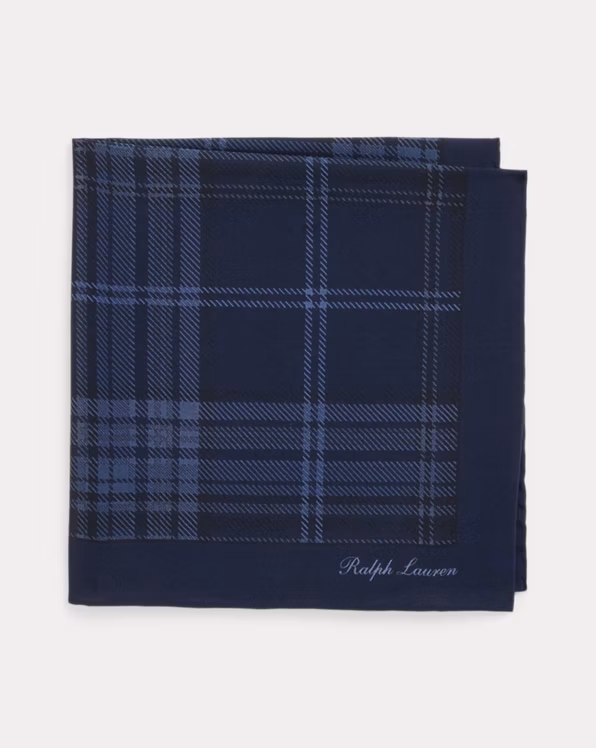 Plaid-Print Silk Pocket Square