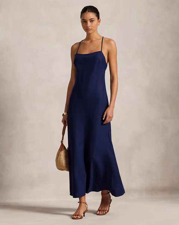 Linen Sleeveless A-Line Dress