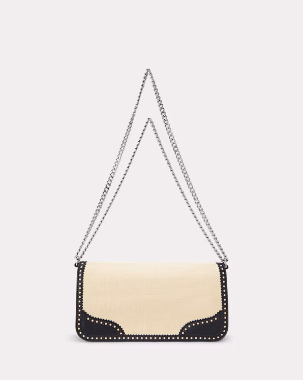 Straw & Leather Medium Sawyer Bag