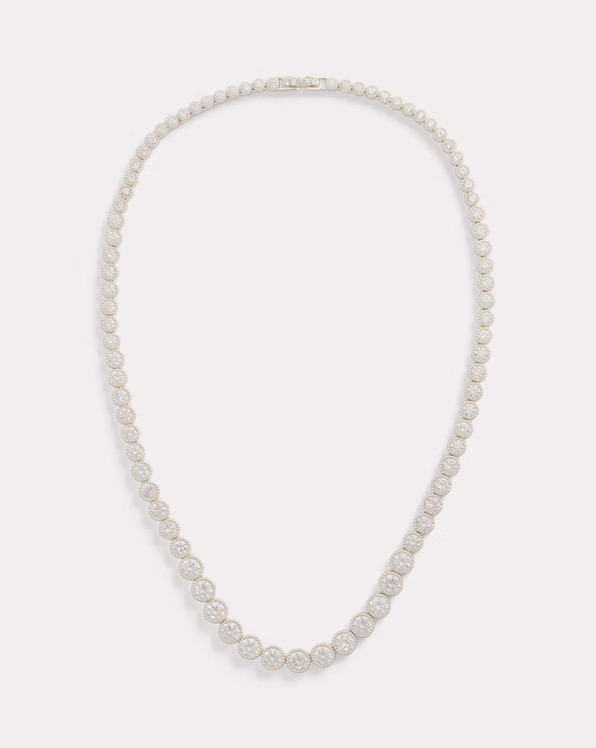 Silver-Plated Cubic Zirconia Necklace