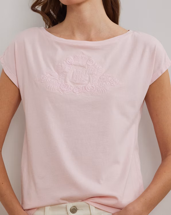 Beaded-Logo Cotton Jersey T-Shirt