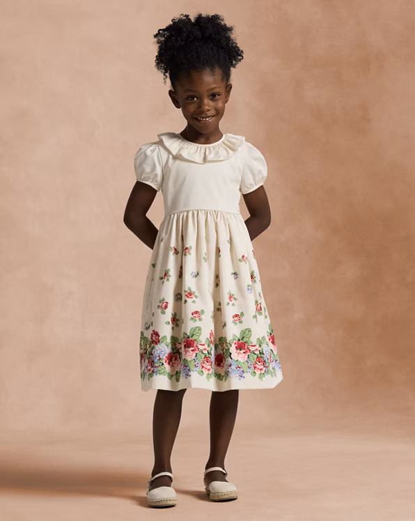 Floral Cotton Sateen Dress