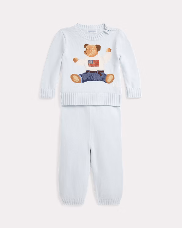 Polo Bear Cotton Jumper & Trouser Set