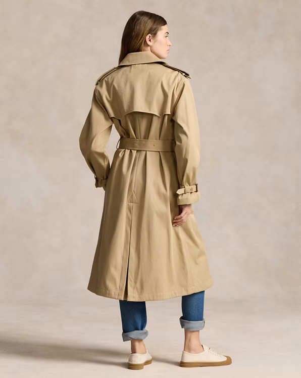 Double-Breasted Twill Trench Coat