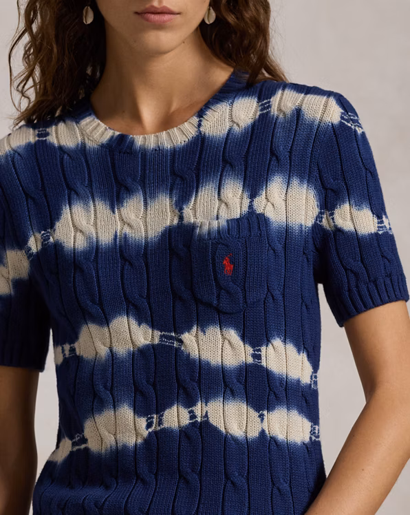 Tie-Dye Cable Cotton Jumper