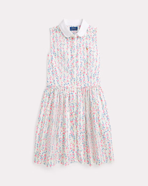 Floral Cotton Oxford Shirtdress