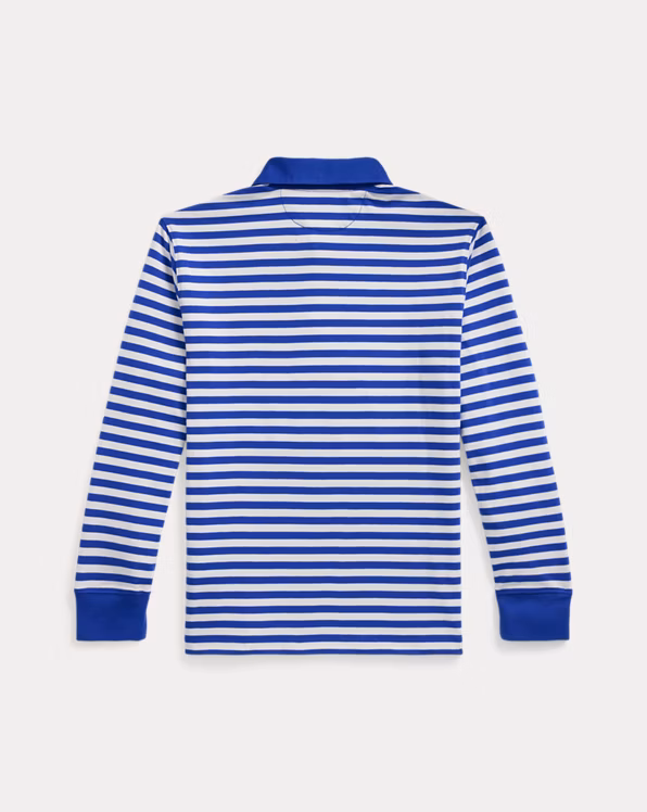 Nautical-Flag Striped Cotton Rugby Shirt