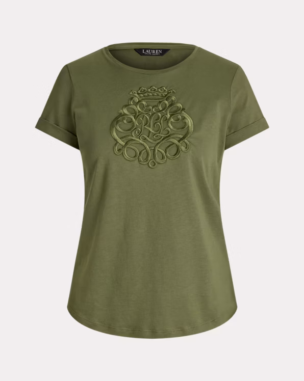 Embroidered-Logo Cotton-Blend Jersey Tee