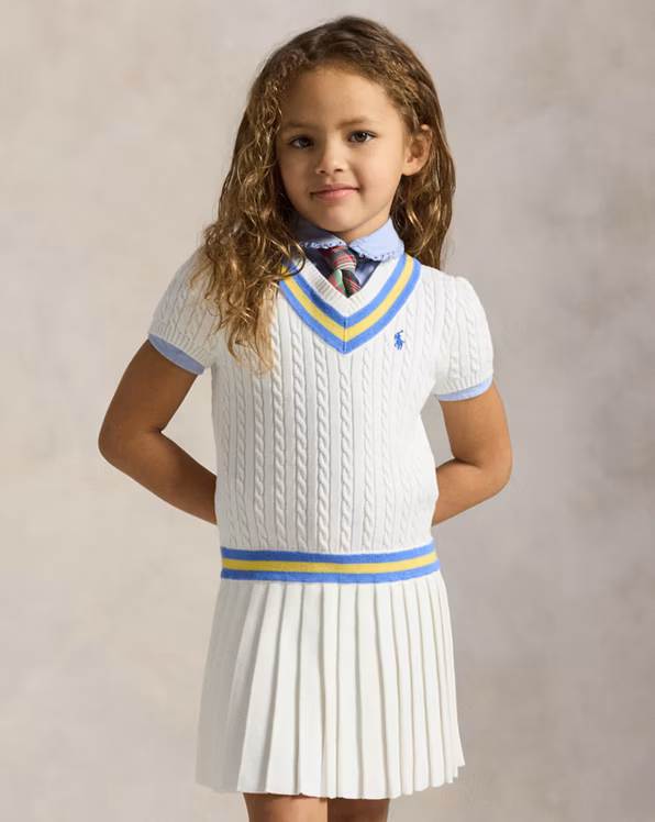 Cricket-Stripe Cotton Jumper Dress