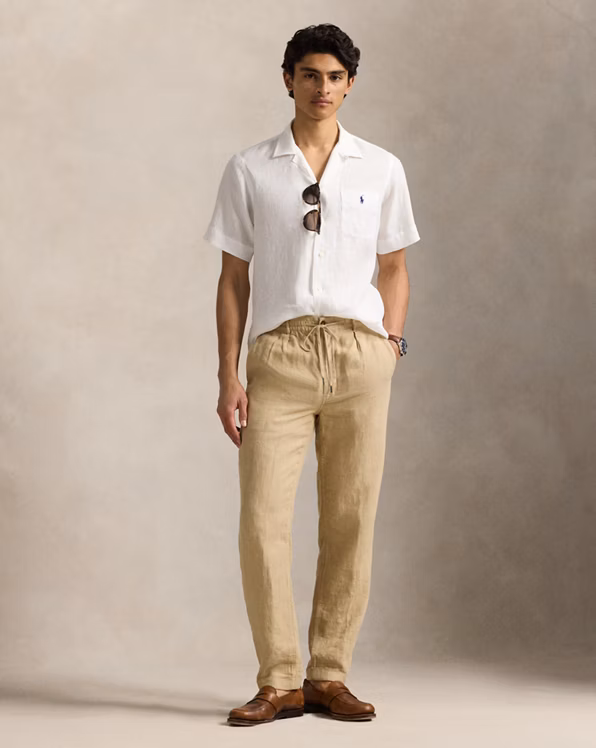 Classic Fit Linen Camp Shirt