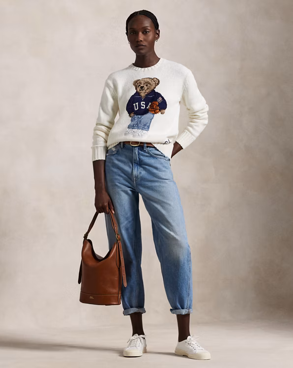 Polo Bear Cotton-Linen Crewneck Jumper