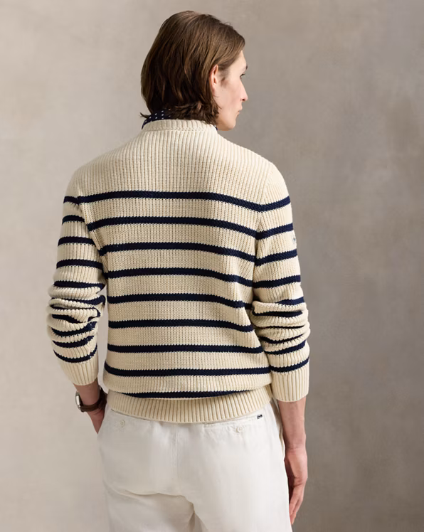 Striped Cotton-Linen Jumper