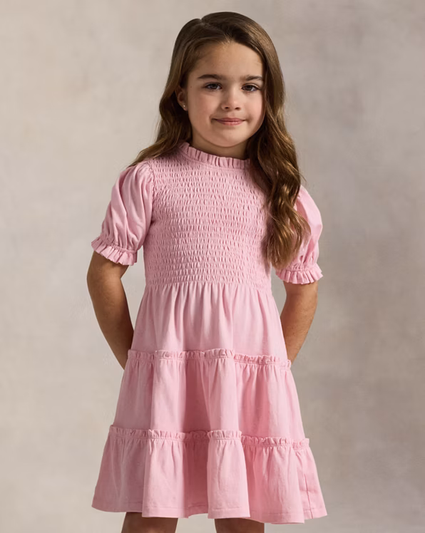 Smocked Cotton Jersey Dress