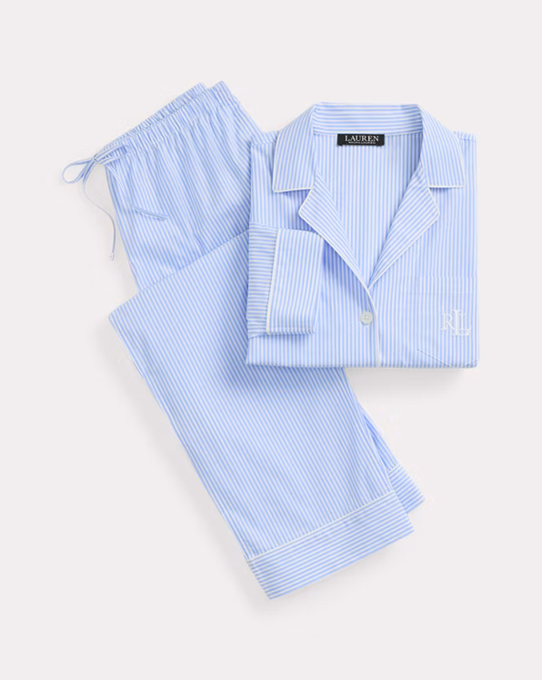 Striped Cotton Poplin Sleep Set