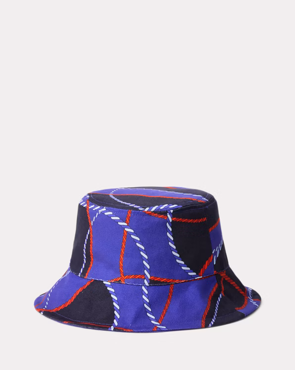 Rope-Print Reversible Cotton Bucket Hat