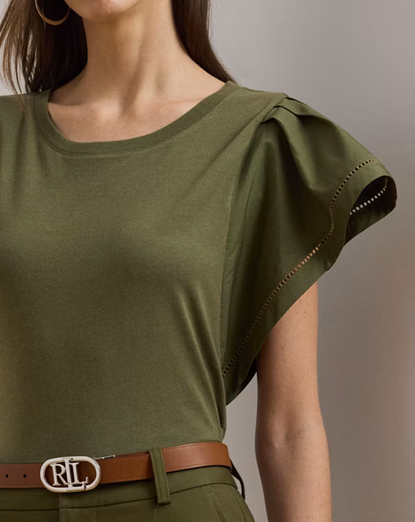 Jersey Flutter-Sleeve Tee