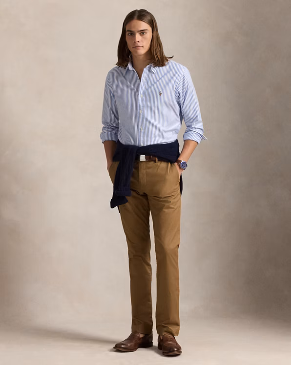 Custom Fit Striped Stretch Oxford Shirt