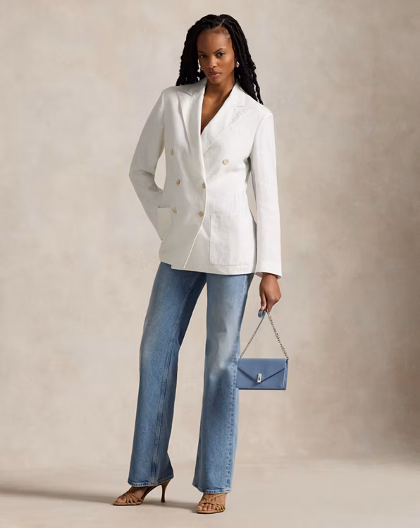 Double-Breasted Linen Blazer