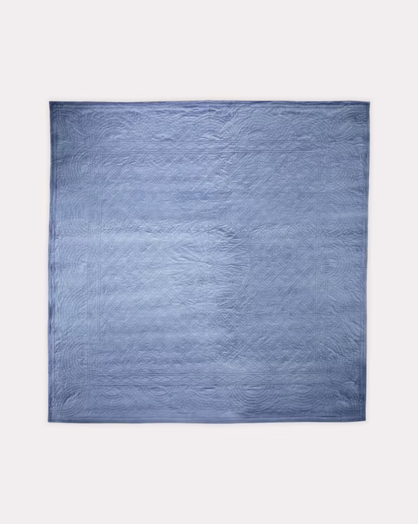Hand-Embroidered Indigo Quilt