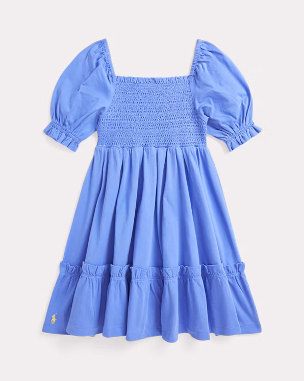 Smocked Cotton Jersey Dress
