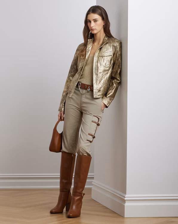 Metallic Rib-Knit Jumper Tank Top