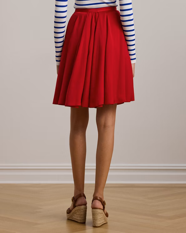 Sandwashed Satin A-Line Skirt