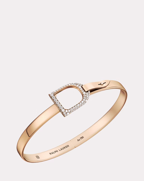 Pave Rose Gold Stirrup Bangle