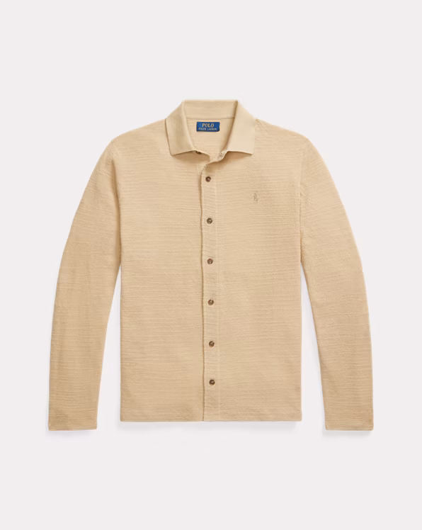 Textured Cotton-Linen Shirt Jumper