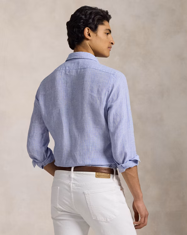 Classic Fit Checked Linen Shirt