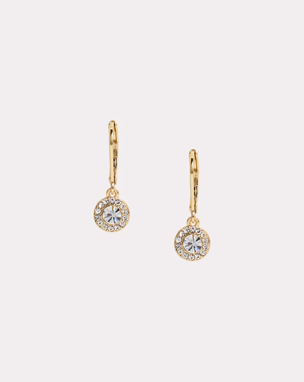 Pavé Gold-Plated Drop Earrings