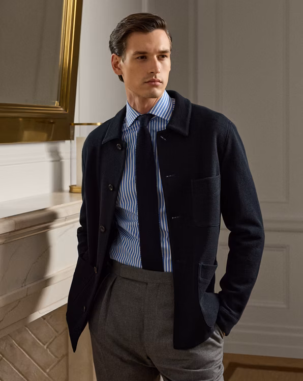 Hand-Tailored Wool-Blend Jacket