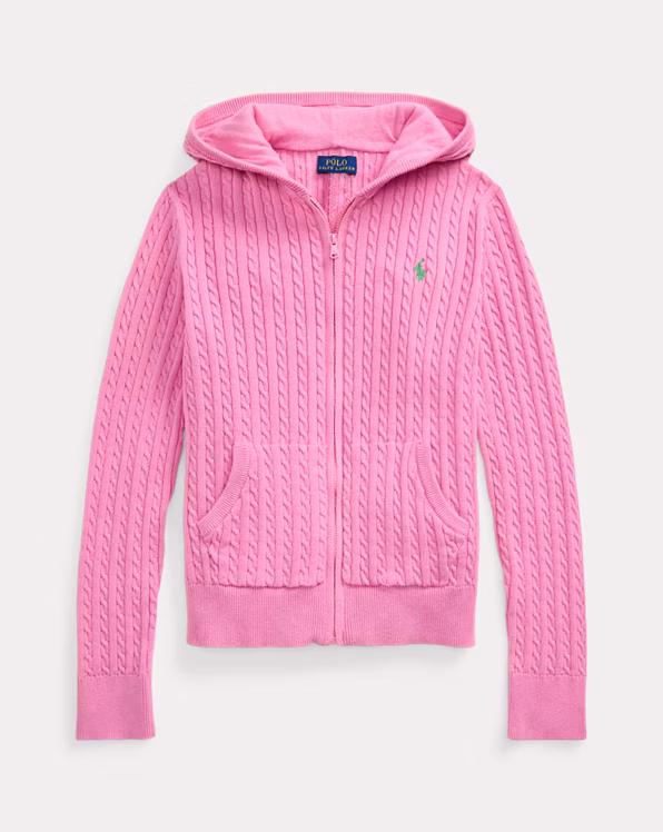 Mini-Cable Cotton Full-Zip Hoodie
