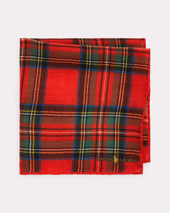 Plaid Wool Pocket Square