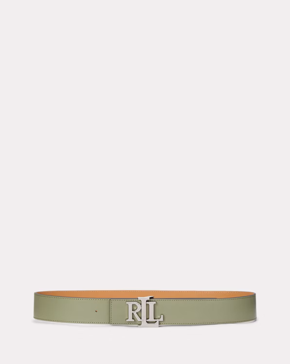 Logo Reversible Leather Wide Belt