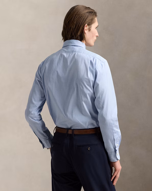 Classic Fit Striped Poplin Shirt