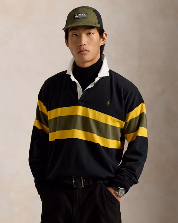 Classic Fit Striped Jersey Rugby Shirt