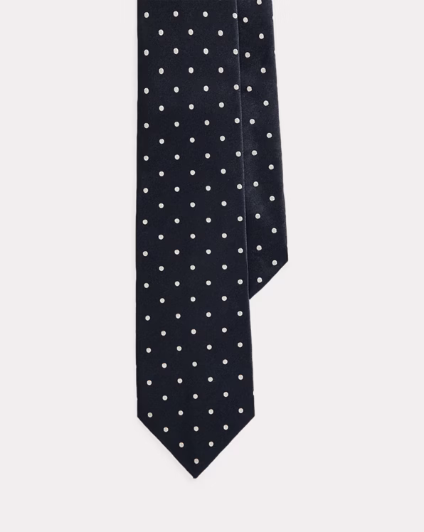Polka-Dot Silk Satin Tie