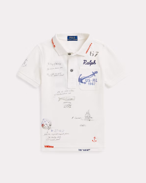 Nautical Cotton Mesh Polo Shirt