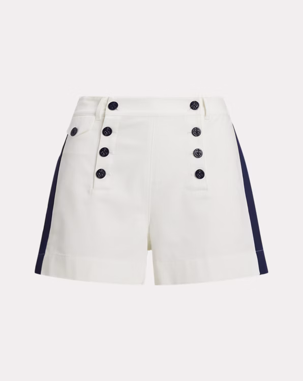 Side-Stripe Cotton Canvas Sailor Short