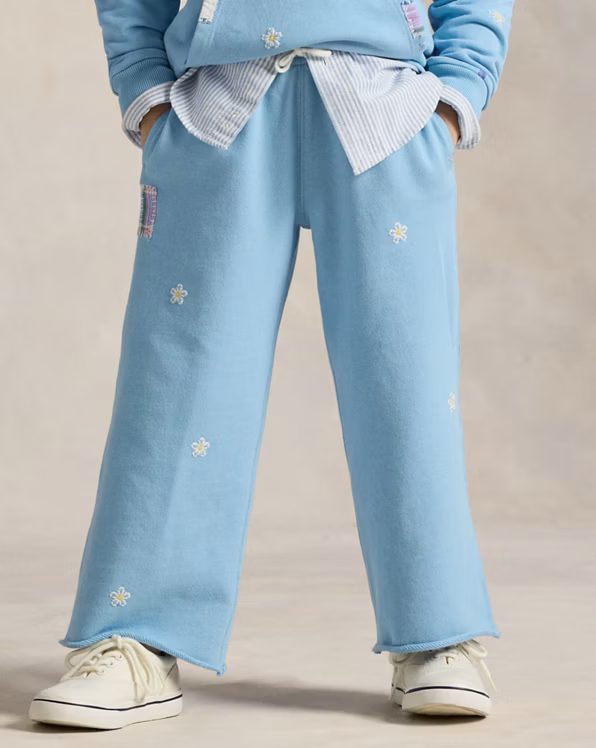 Floral Wide-Leg Tracksuit Bottoms