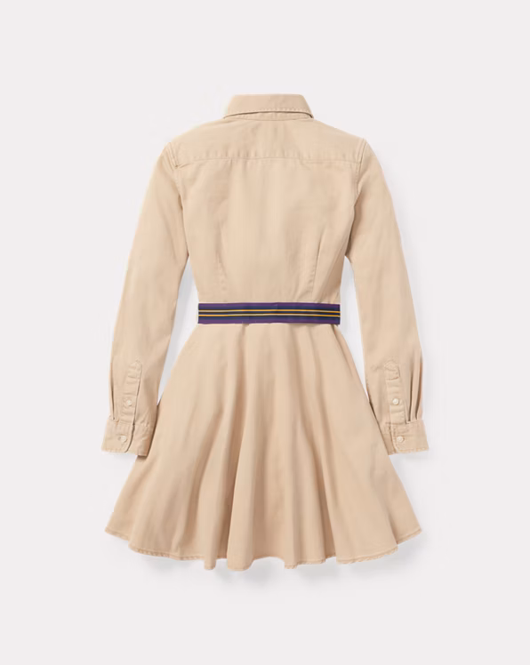 Belted Cotton Chino Shirtdress