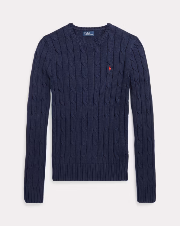 Cable-Knit Cotton Crewneck Jumper