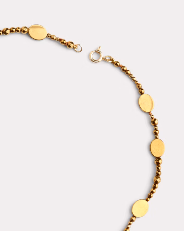 Long Beaded Hematite Necklace