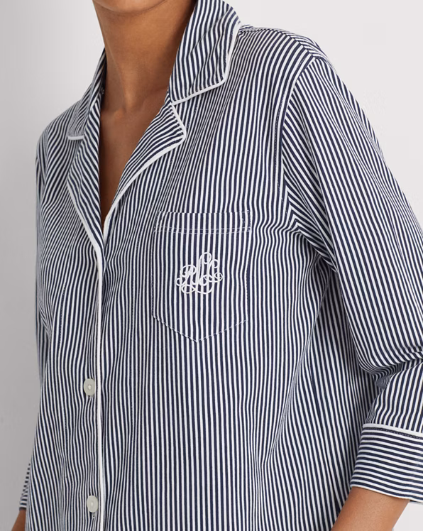 Striped Cotton Jersey Capri Sleep Set