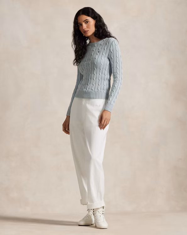 Cable-Knit Cotton Crewneck Jumper